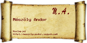 Mészöly Andor névjegykártya